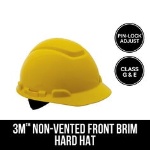 3M Non-Vented Hard Hat with Pinlock Adjustment, CHHYH1-12-DC - 7100153544