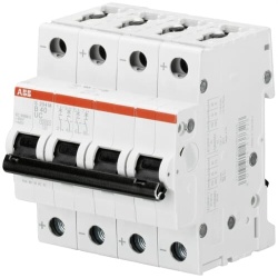 ABB S204MUC-B63 - Four Pole, 63 Amp, 6 kA, 500 VDC, 480Y/277 VAC