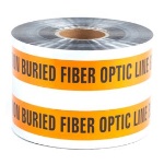 Dottie DWP1500 - 6'' x 1000' Orange Detectable Tape (Caution Buried Fiber Optic Line Below), Foil Bonded Polyethylene