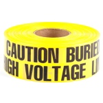 Dottie UT11D - 3'' x 1000' Yellow Underground Warning Tape (Caution Buried High Voltage Line Below), Polyethylene