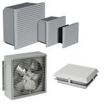 Hoffman 89122973SP HF05 Side-Mount Filter Fan, 24V 35CFM, Lt Gray , Width: 6.16 in / 156 mm Height: 6.15 in / 156 mm