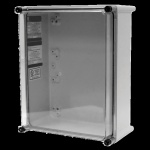 Hoffman A61-2412E2DTH APO with Transparent Inspection Window Type 4X, 23.74x11.89x6.93, Lt Gray, Fiberglass, E2DTH