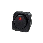 Ilsco 40600 - Illuminated Rocker Switch, LED., 1/2in Round Mounting Hole, On-Off and On-Off-On, 12 V DC/25 A, 0.250in Terminal, Red, 1/Pkg