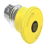 Lovato LPSBL6645 ILLUM. MUSHROOM BUTTON METAL MOMENT. 40mm TURN YELLOW