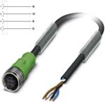 SAC-4P- 1,5-PUR/M12FS Phoenix Contact 1668108 PUR,Gray,Black,Halogen-Free 1.5 m Free Cable End Socket Straight M12 4-position Sensor/actuator cable