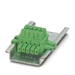 Phoenix Contact ME 6,2 TBUS-2 1,5/5-ST-3,81 GN DIN rail connector - 5 Positions, Green - 2869728