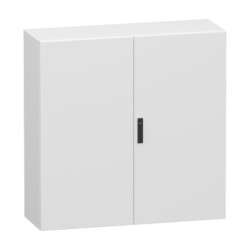 Schneider Electric NSYCRN1212400D - Double plain steel door, PanelSeT CRN, without mounting plate, 1200x1200x400mm, IP55, IK10, RAL7035