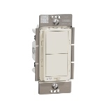 Schneider Electric SQR226U1LAW - Dimmer, X Series, rocker, 600W, single pole, 3 way, WiFi connected, light almond, matte finish