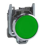 Schneider Electric XB4BA31 Harmony 22 mm Round Green Chromium plated metal Push Button Non-Illuminated Flush 1 NO Modular Complete Assembly