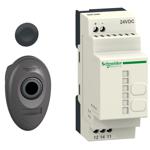 Schneider Electric XB5RMB03 Pack with 1 wireless and batteryless plastic push button Ø22 + 1 non-configurable receiver + 1 set of caps, 24 V DC