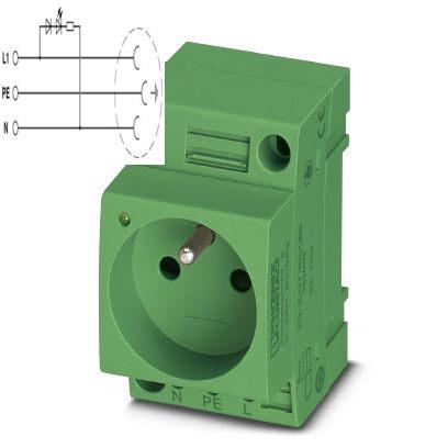 Phoenix Contact 0804019 EO-E/UT/SH/LED/GN green ,CuZn37,PA Socket