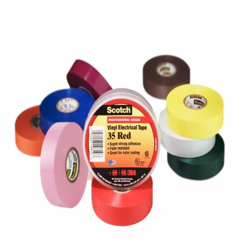 3M 7000006094 - 3M Scotch® Vinyl Color Coding Electrical Tape 35, 3/4 in x 66 ft, Red