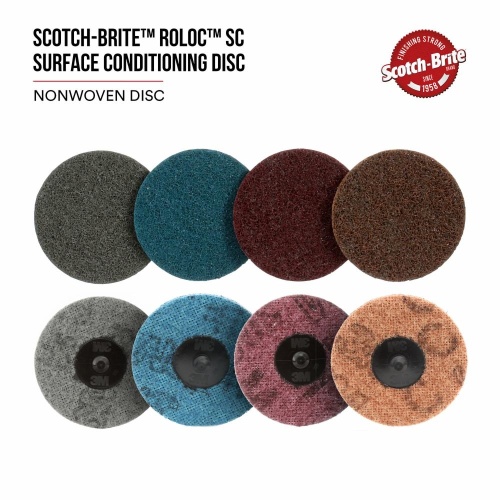 3M 7000028506 - 3M Scotch-Brite™ Roloc™ Surface Conditioning Disc, 07481, SC-DR, A/O Medium, TR, 2 in