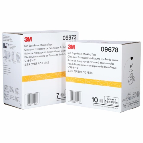 3M 7000034663 - 3M™ Soft Edge Foam Masking Tape, 09678, 1/2 in x 165 ft (13 mm x 50 m), 1 roll per box