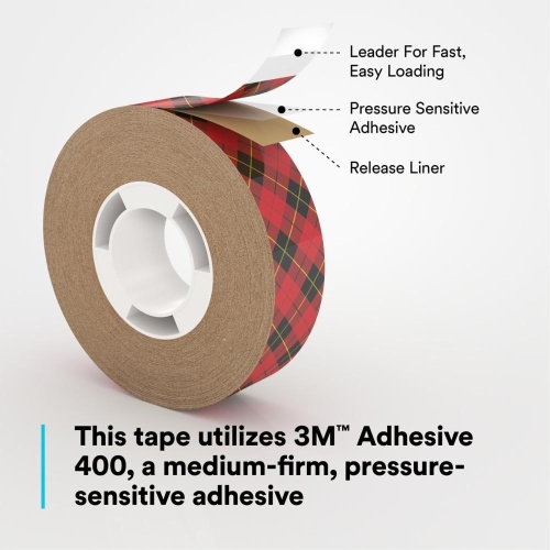 3M 7000047500 - 3M Scotch® ATG Adhesive Transfer Tape 924, Clear, 1/2 in x 36 yd, 2 mil, 12