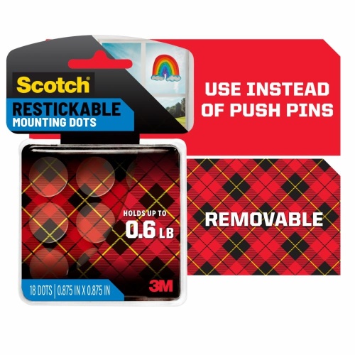 3M 7000047805 - 3M Scotch® Restickable Dots R105, 7/8 in x 7/8 in (22,2 mm x 22,2 mm)