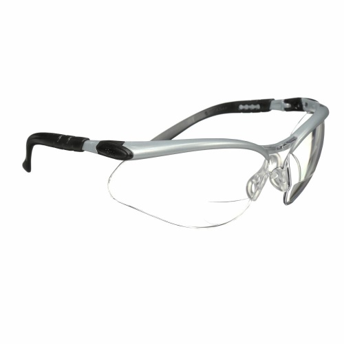 3M 7000127490 - 3M BX™ Reader Protective Eyewear 11374-00000-20, Clear Lens, Silver Frame, +1.5 Diopter