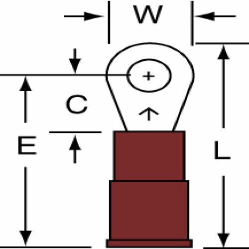 3M 7000132248 - Scotchlok™ Ring Tongue, Nylon Insulated w/Insulation Grip,MNG14-14R/SK, Stud Size 1/4
