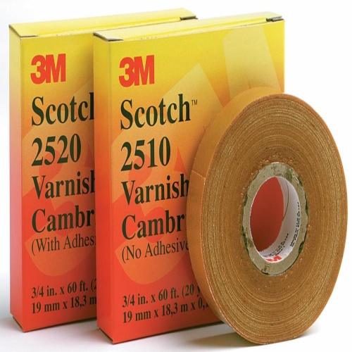 3M 7000132815 - 3M Scotch® Varnished Cambric Tape 2520, 3/4 in x 36 yd, Yellow, 48