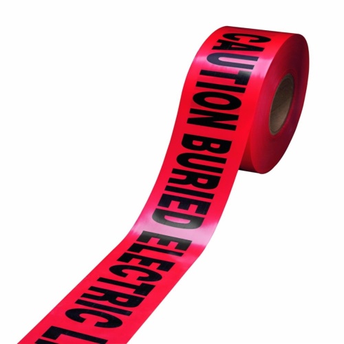 3M 7000133183 - 3M Scotch® Buried Barricade Tape 363, CAUTION HIGH VOLTAGE CABLE BURIED,BELOW, 3 in x 1000 ft, Red