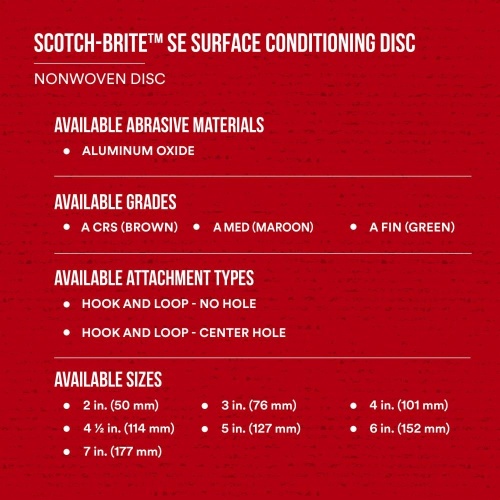 3M 7010294771 - 3M Scotch-Brite™ SE Surface Conditioning Disc, SE-DH, A/O Medium, 4 in x NH