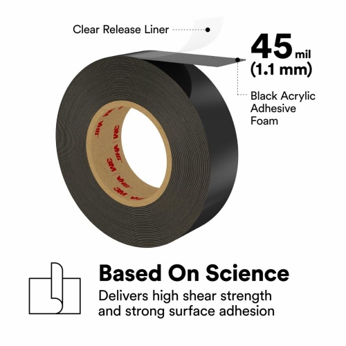 3M 7010295402 - 3M VHB™ Tape 4949, Black, 9 in x 36 yd, 45 mil