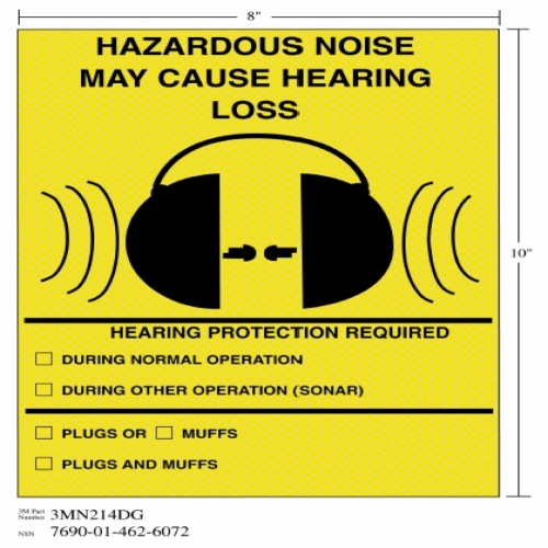 3M 7010296998 - 3M Diamond Grade™ Safety Sign 3MN214DG, "HAZRD…LOSS", 8 in x 10 in