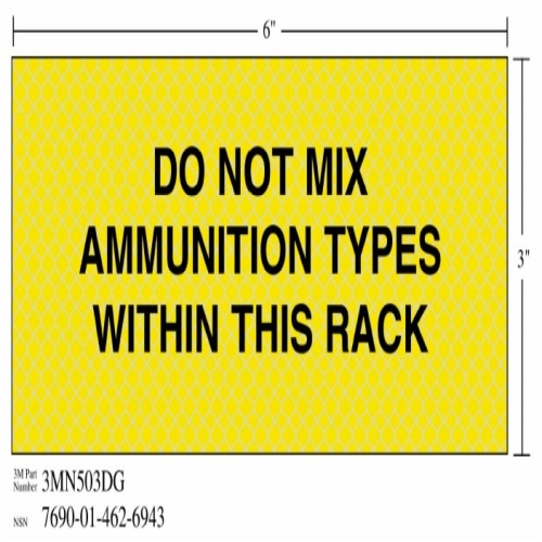3M 7010296999 - 3M Diamond Grade™ Weapon Sign 3MN503DG, "DO…RACK", 7 in x 3 in