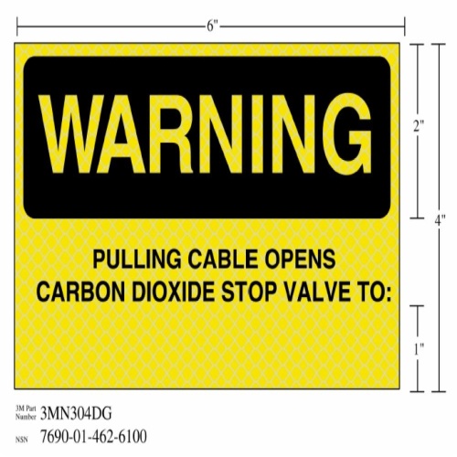 3M 7010297005 - 3M Diamond Grade™ Fire Fighting Sign 3MN308DG, "CO2 FIXED…GAS FREE", 11 in x 11 in