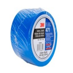 3M Vinyl Tape 471, Blue, 4 in x 36 yd, 5.2 Mil Individually Wrapped