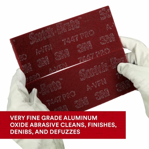3M 7010329861 - 3M Scotch-Brite™ 7447 Pro Sheet Pad, PO-SH, A/O Very Fine, Maroon, 3-2/3 in x 9 in