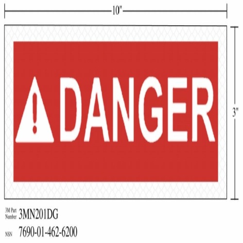 3M 7010343548 - 3M Diamond Grade™ Safety Sign 3MN201DG, "DANGER", 10 in x 3 in