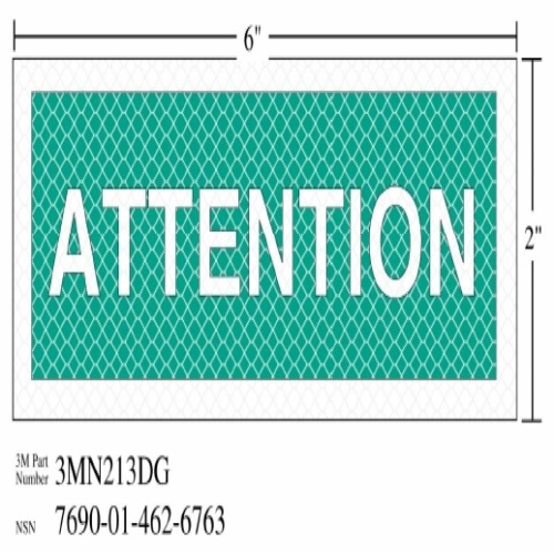 3M 7010343551 - 3M Diamond Grade™ Safety Sign 3MN213DG, "ATTENTION", 6 in x 2 in