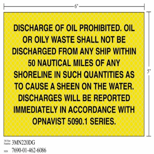 3M 7010343553 - 3M Diamond Grade™ Safety Sign 3MN220DG, "DISCHARGE…SERIES", 7 in x 5 in