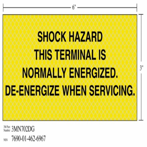 3M 7010343560 - 3M Diamond Grade™ Electrical Sign 3MN702DG, "SHOCK…SERVICING", 7 in x 3 in