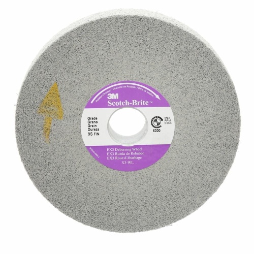 3M 7010365081 - 3M Scotch-Brite™ EX3 Deburring Wheel, 6 in x 1/2 in x 1 in 9S FIN