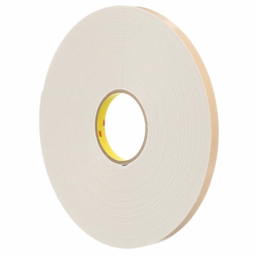 3M 7010373748 - 3M Double Coated Polyethylene Foam Tape 4496W, White, 1 1/2 in x 36 yd, 62 mil
