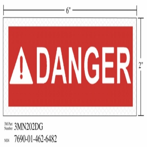 3M 7010389826 - 3M Diamond Grade™ Safety Sign 3MN202DG, "DANGER", 6 in x 2 in
