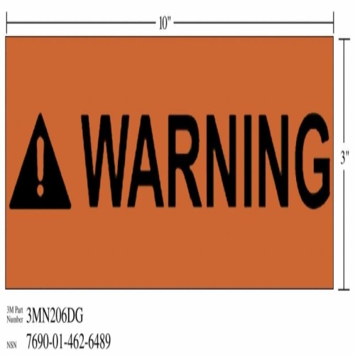 3M 7010389828 - 3M Diamond Grade™ Safety Sign 3MN206DG, "WARNING", 10 in x 3 in