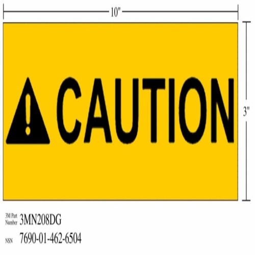 3M 7010389829 - 3M Diamond Grade™ Safety Sign 3MN208DG, "CAUTION", 10 in x 3 in