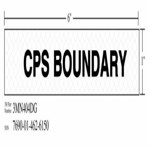 3M 7010389840 - 3M Diamond Grade™ Ventilation Sign 3MN404DG, "CPS BOUNDARY", 7 in x 1 in