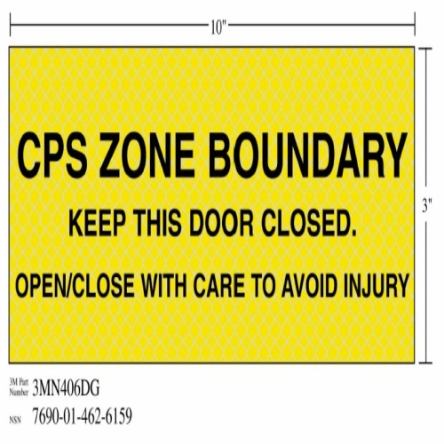 3M 7010389841 - 3M Diamond Grade™ Ventilation Sign 3MN406DG, "CPS…INJURY", 10 in x 3 in