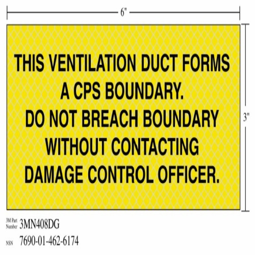 3M 7010389842 - 3M Diamond Grade™ Ventilation Sign 3MN408DG, "THIS…OFFICER", 7 in x 3 in