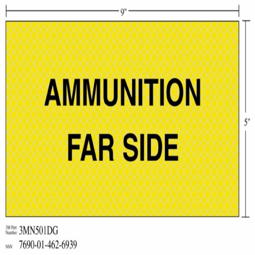 3M 7010389844 - 3M Diamond Grade™ Weapon Sign 3MN501DG, "AMMUN…SIDE", 9 in x 5 in