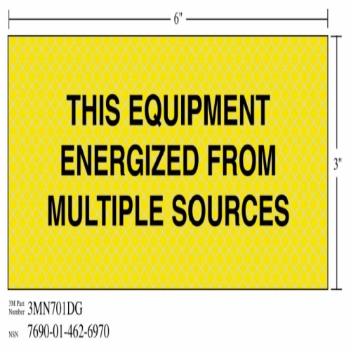 3M 7010389845 - 3M Diamond Grade™ Electrical Sign 3MN701DG, "THIS…SOURCE", 7 in x 3 in