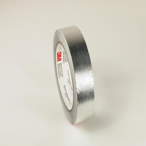 3M 7010398759 - 3M Embossed Aluminum Foil EMI Shielding Tape 1267, 1 in x 18 yd, 3 in,Paper Core