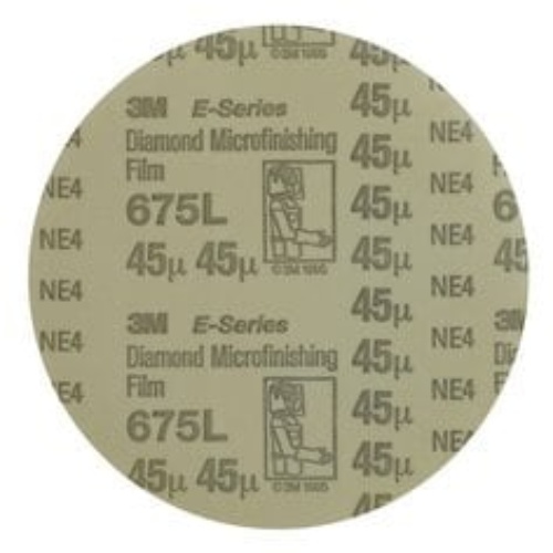 3M 7010533445 - Diamond Microfinishing Film PSA Disc 675L, 45 Mic 5MIL, Gray, 4 in x, NH, Die 400BB