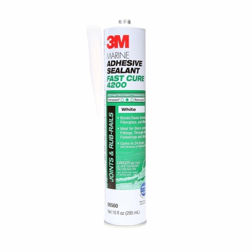 3M 7100006227 - 3M Marine Adhesive Sealant 4200FC, Fast Cure, White, 295 mL Cartridge