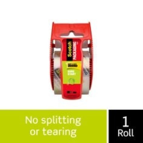 3M 7100029162 - 3M Scotch® Sure Start Shipping Packaging Tape with dispenser, 145, 1.88 in,x 800 in (48 mm x 20.3 m)
