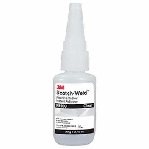 3M 7100039259 - 3M Scotch-Weld™ Plastic & Rubber Instant Adhesive PR100, Clear, 20 Gram